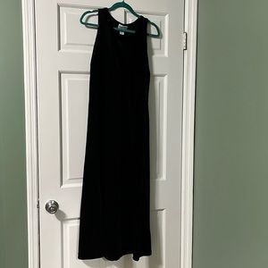 Diane von Furstenberg The Color Authority small black velvety floor length dress